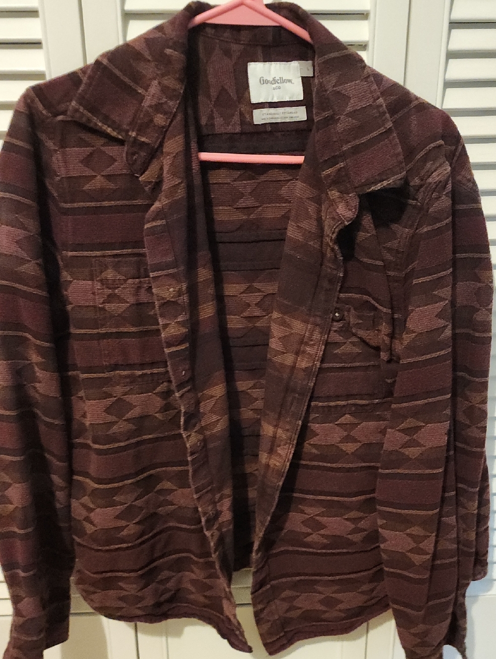 Goodfellow & Co Brown and Rust Plaid Button-Up Jacket